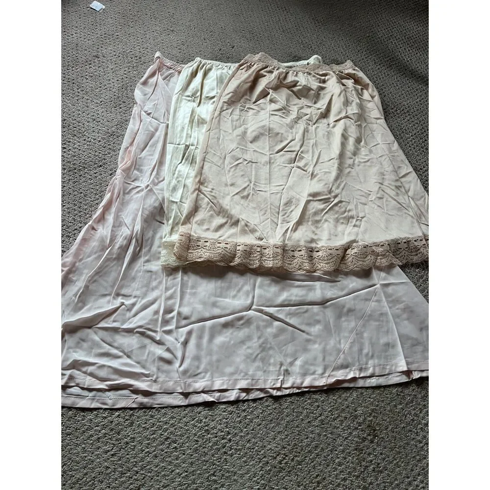 3 Vintage Slips 1 long 2 short all Size M